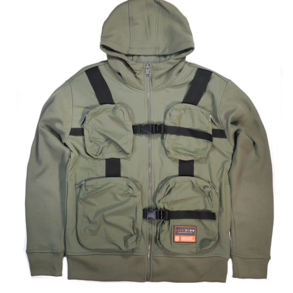 Life Code Progressive Olive Hoodie Jacket Size L